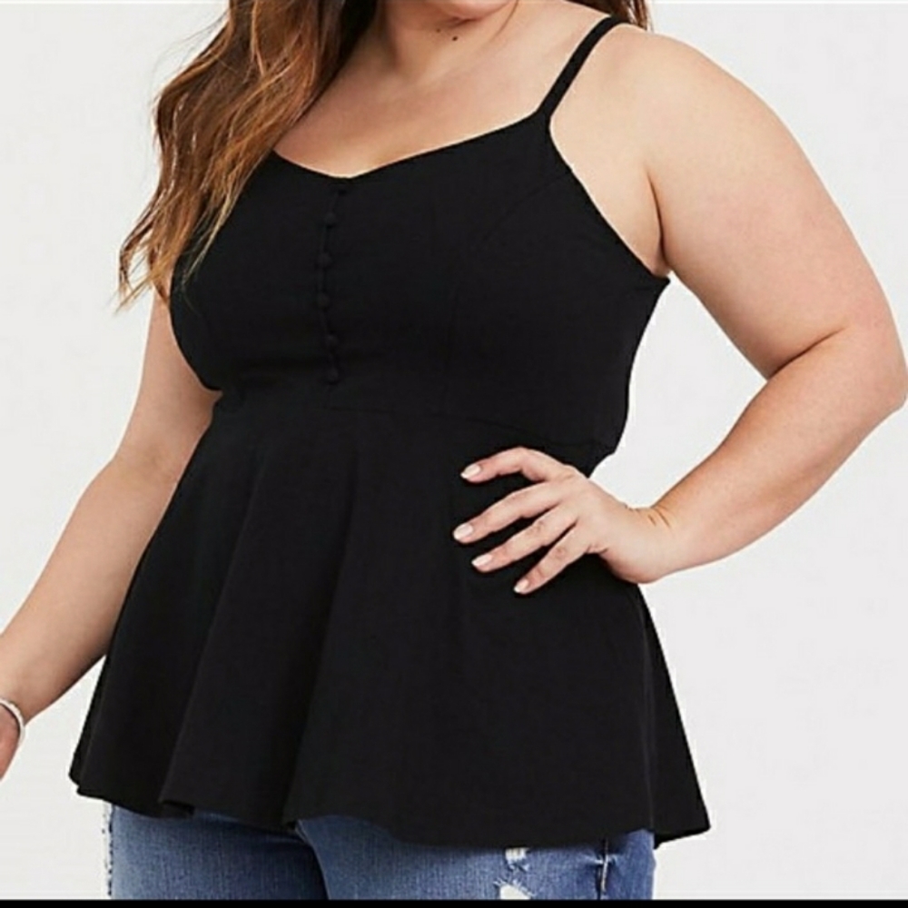 black Torrid Size 0 peplum cami